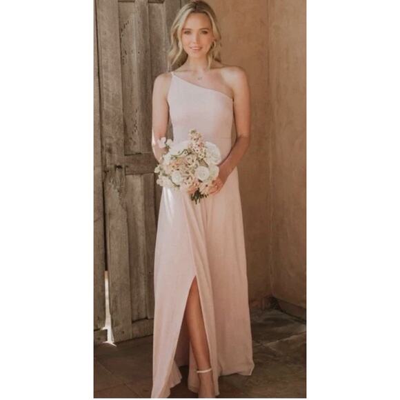 Show me your MuMu Womens Large shannon one shoulder maxi wedding cocktail dress - Picture 3 of 12